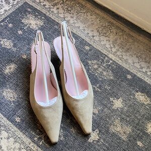Boden Tan Suede Slingback Heels